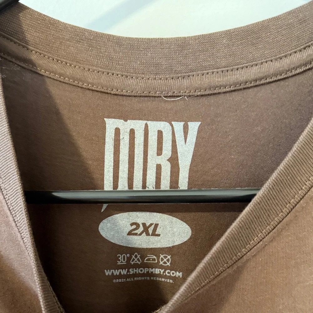 New! Moneybagg Yo Rocky Road Brown Graphic Tee 2XL NWOT Soft Distressed Logo
